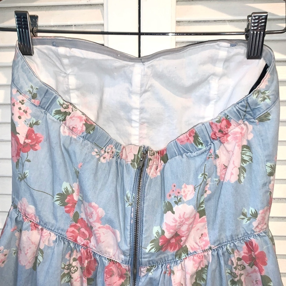 Vintage Floral Strapless Dress medium - Picture 3 of 8